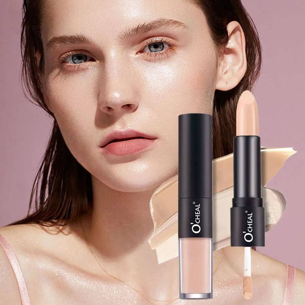 Double-headed Concealer Stick Highlighting&Bronzer Contouring Double Pen Brightening Waterproof Face Cosmetics Contour Head S9T4