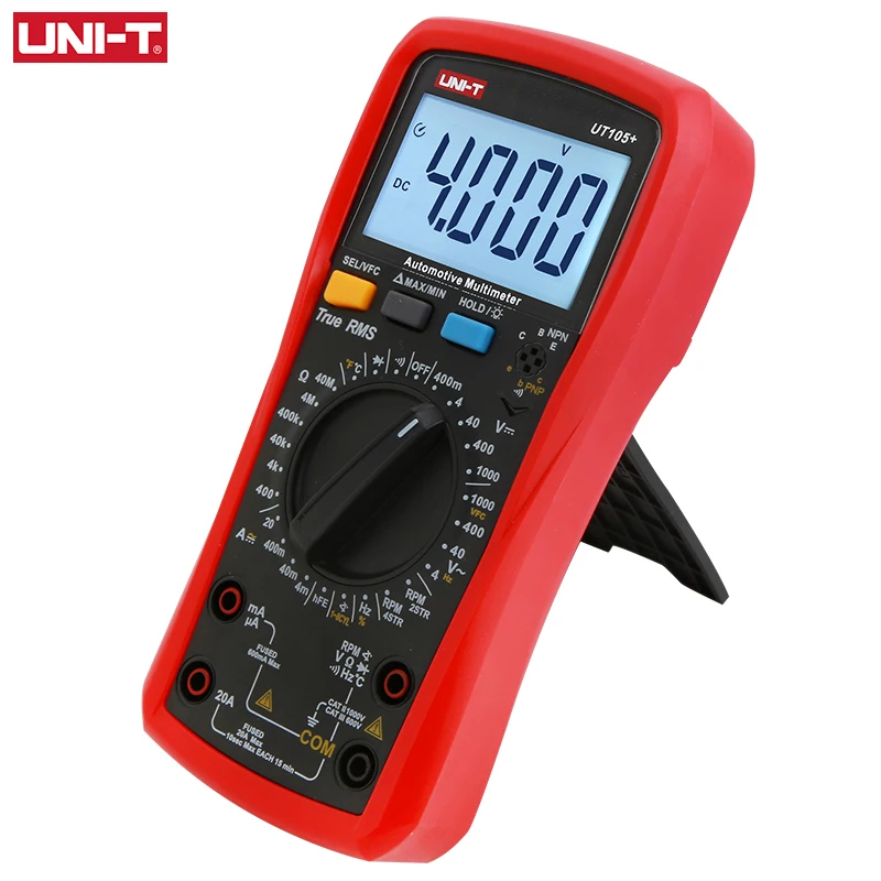 Imagem -03 - Uni-t-multímetro Digital Automotivo Ut105 Mais Ut107 Mais 1000v ac dc Voltímetro Amperímetro Capacimetro Tester Temperatura Medidor de Frequência