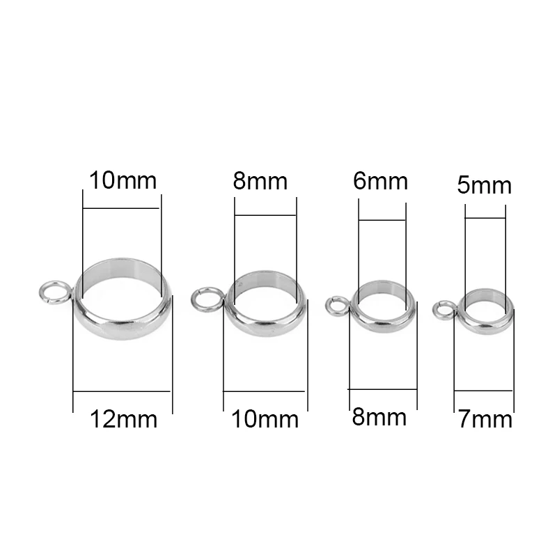 20pcs PVD Never Fade Stainless Steel Necklace Pendants Connectors Clasps 5 6 8 10 mm Pinch Clip Bail Beads For Jewelry Making