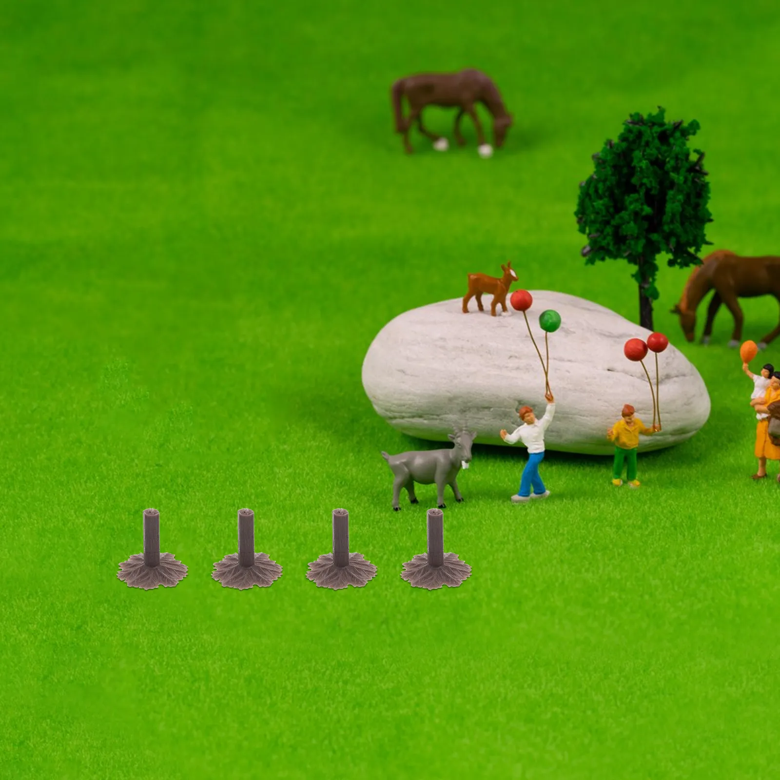 50Pcs Plastic Tree Base Holder Realistic Mini Tree Feet for Architectural Models Sand Table Railway Scenery Miniature