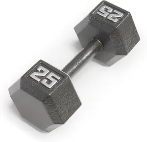 Hexagonal Cast Iron Dumbbells - Non-Rolling Design, Sizes 3 to 100 lbs, Sold Individually for Home Gym