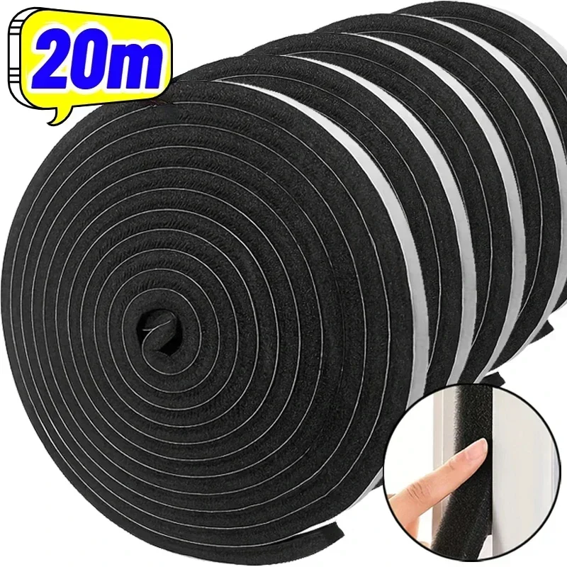 Door Window Sealing Strip Foam Weather Stripping Self-Adhesive Soundproof Windproof Dustproof Draught Insulation Tape Wholesale