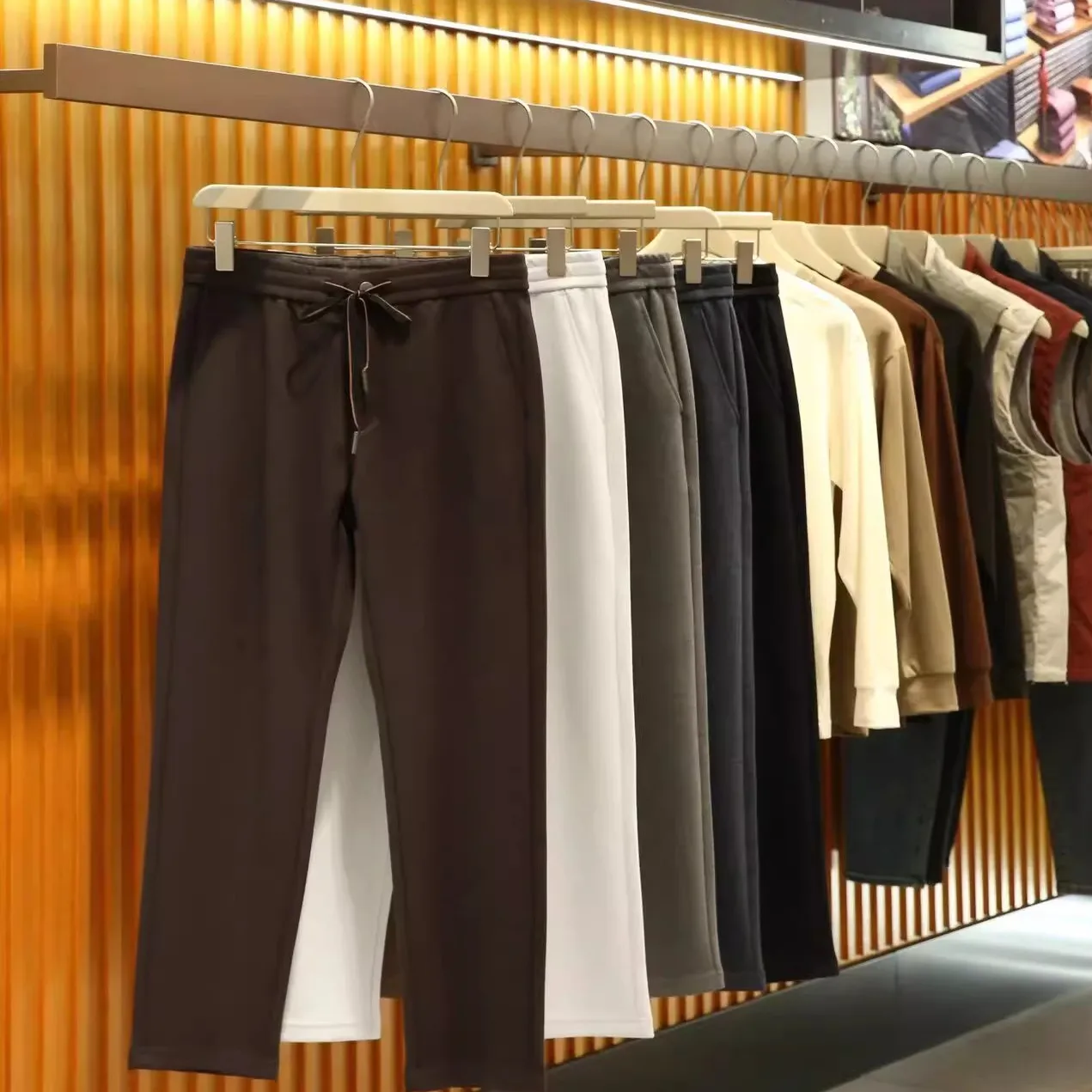 

Italian Luxury Skin-friendly Comfortable Wool Blend Men's Casual Pants Autumn Winter Versatile Busin Loose Fit Long Trousers