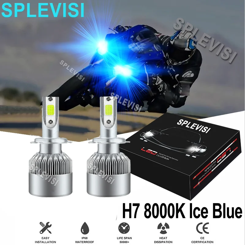 2x H7 Ice blue Bulbs For Yamaha YZF R6--2006 2007 2008 2009 2010 2011 2012 2013 2014 2015 2016 2017 2018 2019 2020 LED Headlight