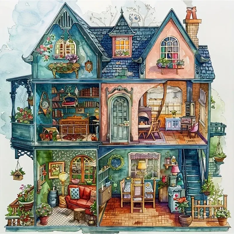 

PhotoCustom DIY Diamond Painting Landscape Full Drill Square Diamond Embroidery Store Cross Stitch Decor Home Picture Of Rhine