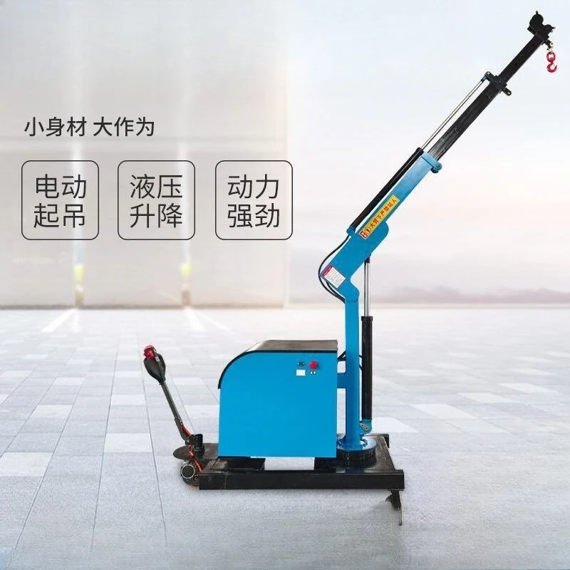 Mobile electric hydraulic telescopic boom small crane truck