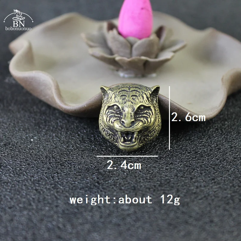 Vintage Copper Tiger Head Buckle Brass Screwback Rivet Clothes Button Punk Trendy DIY Accessories for Leather Jacket Belt Wallet