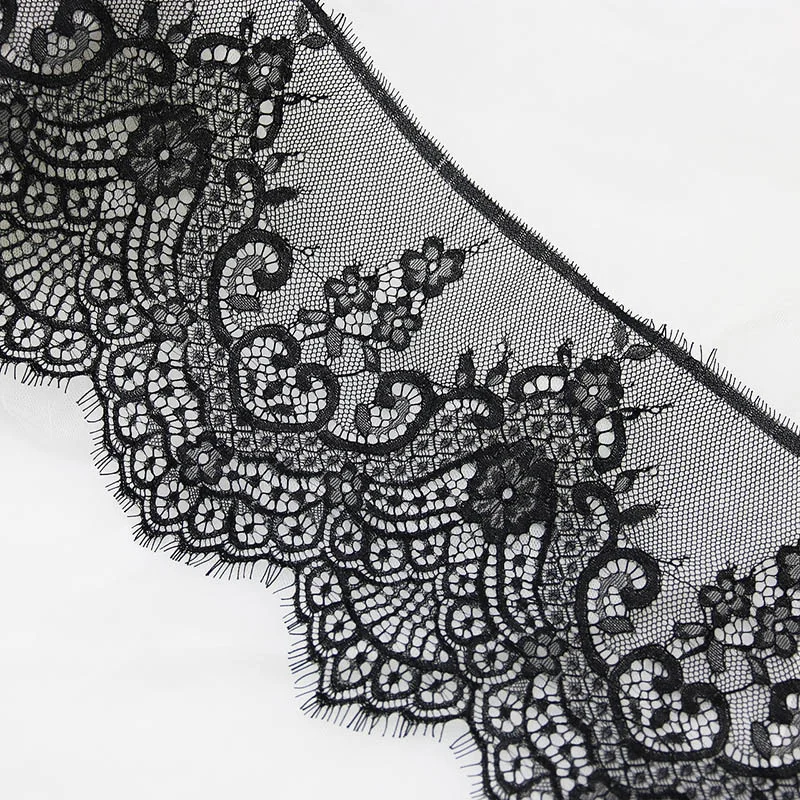 (3Meters/batch) 20cm Handmade Eyelash Lace Fabric Decoration Sewing Clothing Wedding Embroidery Home Embroidery Soft French Lace