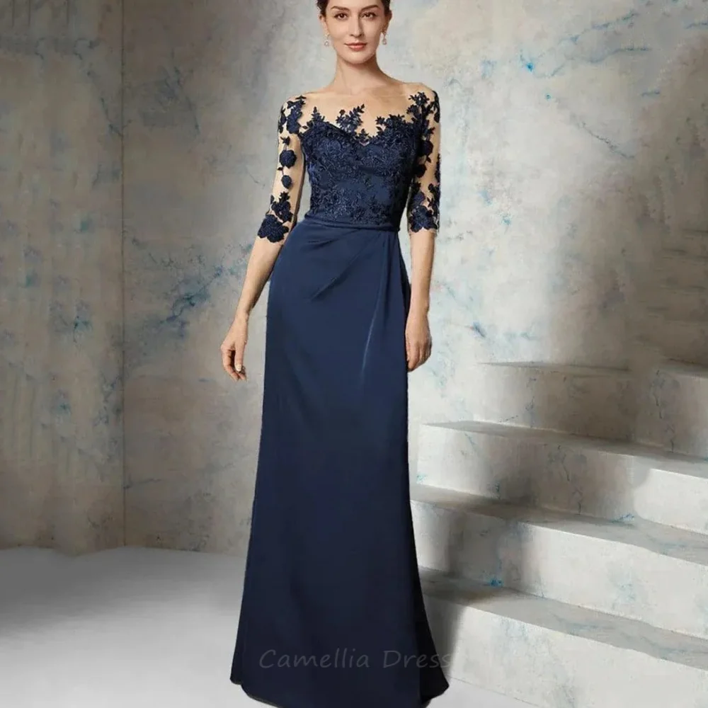 

Mother of the Bride Dress Customized Formal Applique Wedding Guest Gown Vintage Evening robe mother of bride