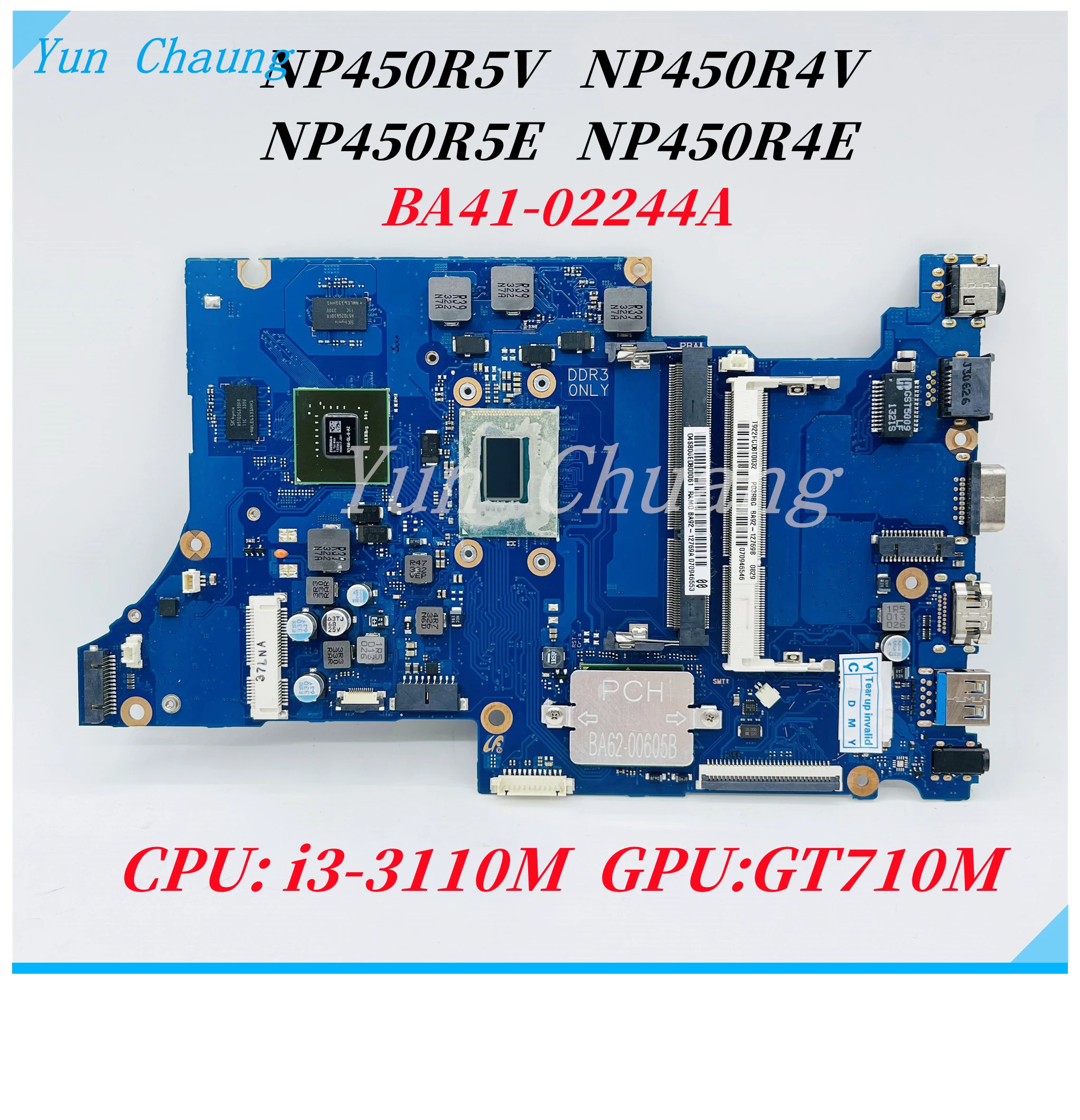 

BA41-02244A Mainboard For Samsung NP450R5V NP450R4V NP450R4E NP450R5E laptop motherboard With i3-3110M CPU GT710M GPU HM76 DDR3