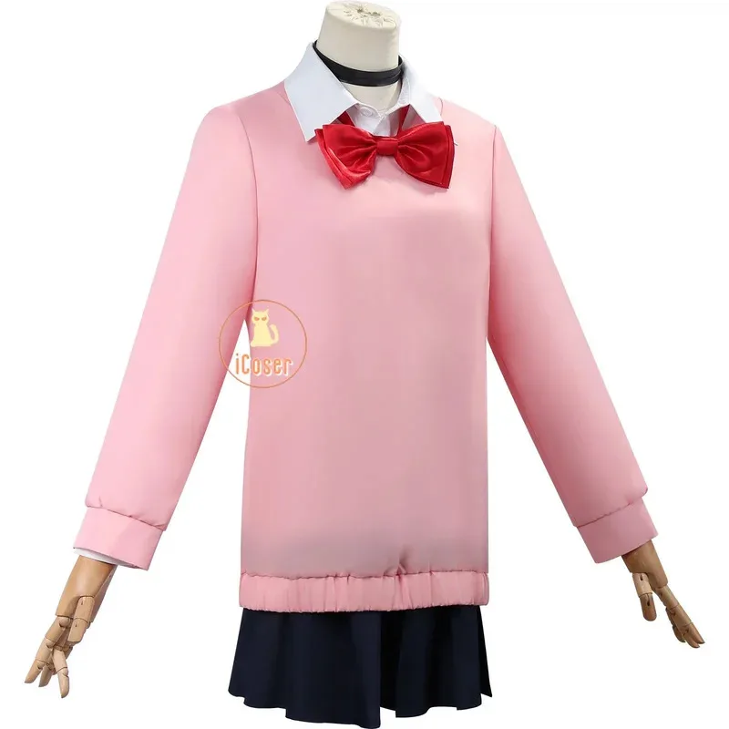 25COSAnime Dandadan مومو Ayase تأثيري حلي شعر مستعار فستان زي مدرسي أقراط المختنق حفلة الهالوين للنساء الفتيات iC