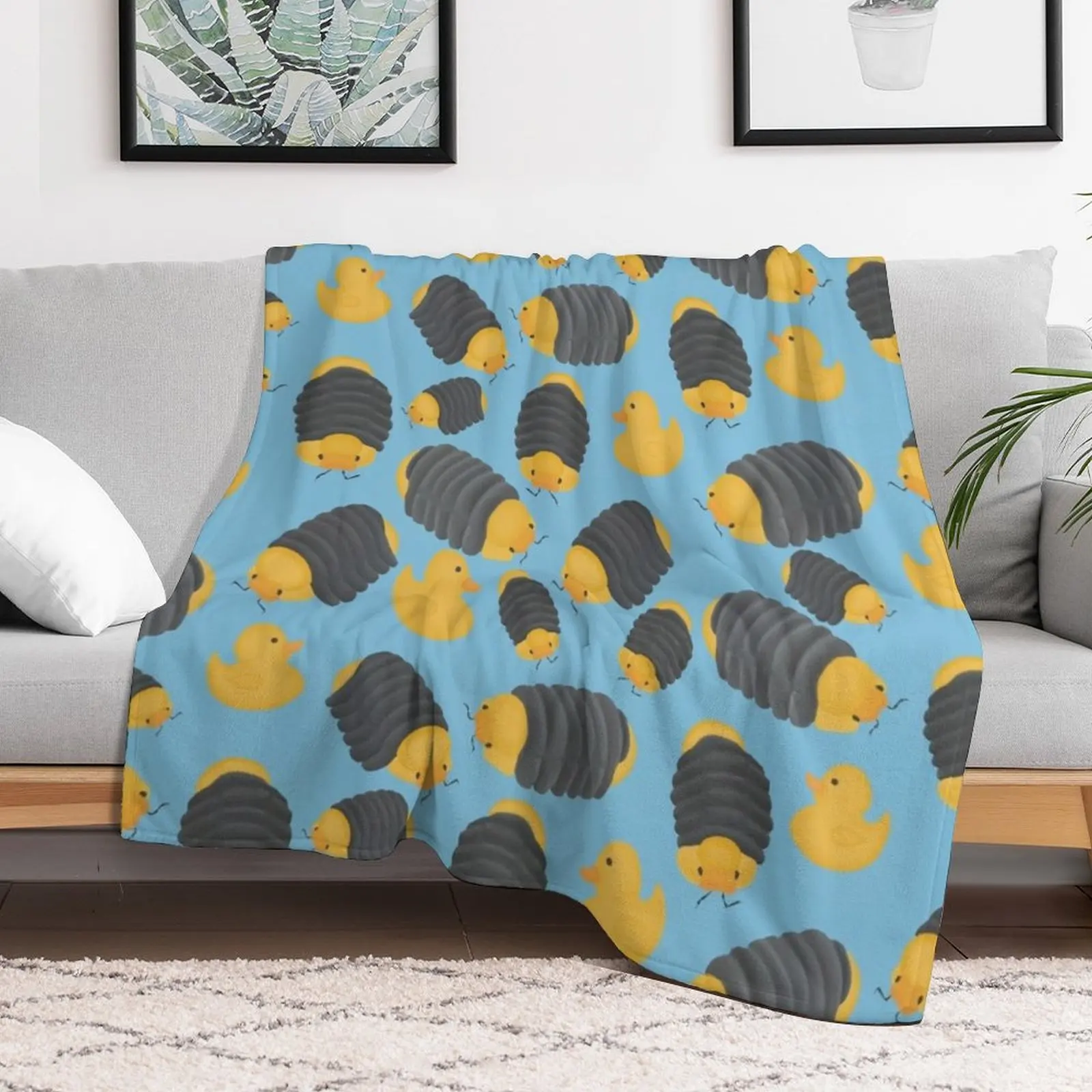 Rubber ducky isopods: The Meeting Throw Blanket Vintage Beach Blankets