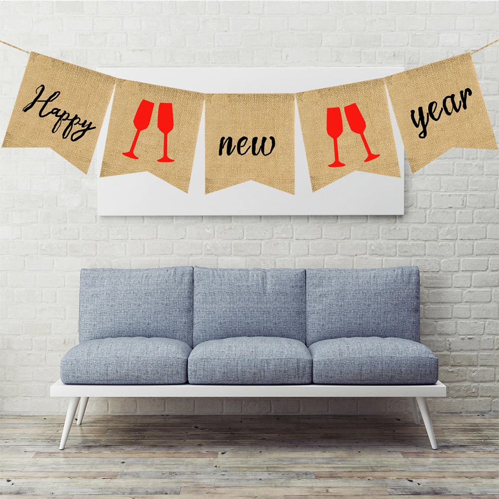 

New Year Decorative Flag Decoration Party Hanging Banner Garland Pineapple Bunting Happy Baby