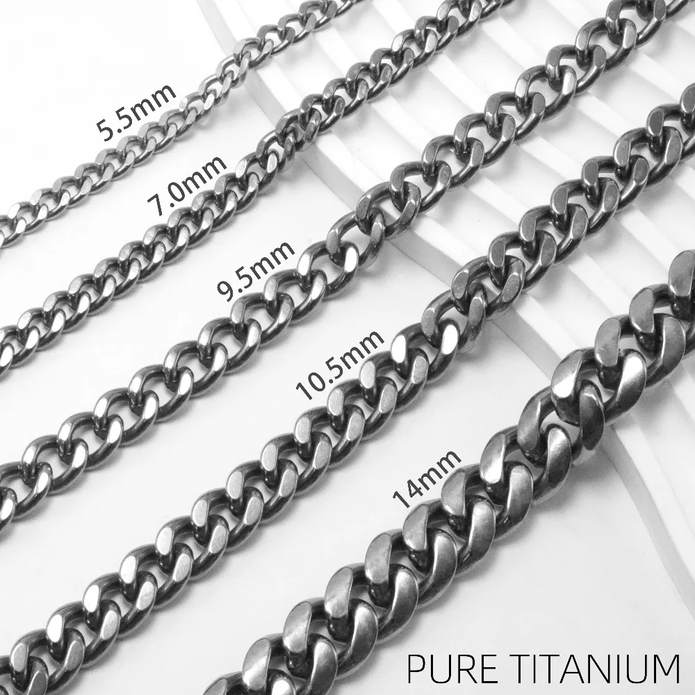 Wholesale Meter Solid Titanium Curb Cuban Chain Welded Pet Collar Durable Rust-Resistant Twist Chain for DIY Bracelets Necklaces