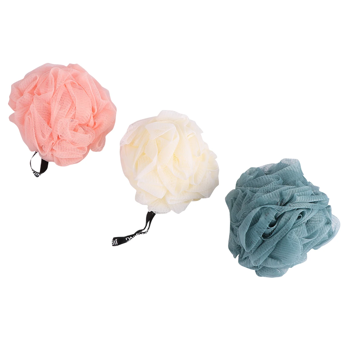 

3pcs Durable Shower Ball Bath Ball Bath Bathroom Scrub Bath for Home Bathroom Travel (Pink, Beige and Blue)