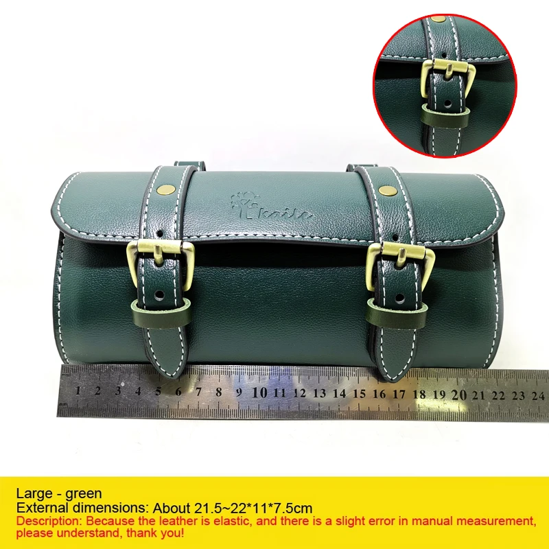 Q392 Bicycle Bags Brown/Black Motorcycle Saddle Bags PU Leather Motorbike Side Tool Pouch Tail Bag Luggage Moto Universal