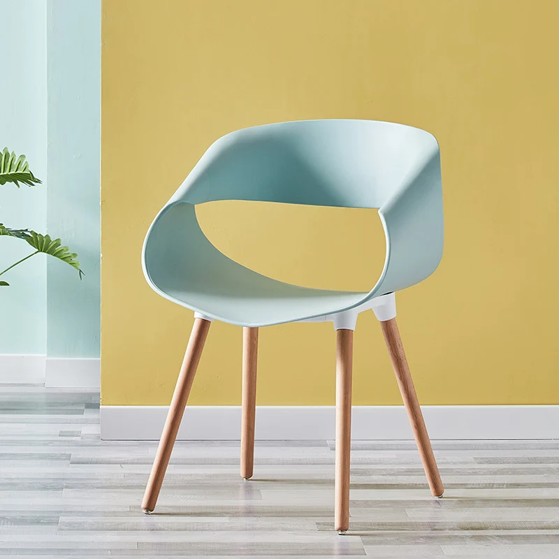 Nordic Plastic Dining Chairs Home Furniture Modern Stackable Side Chairs with Backrest Space-Saving