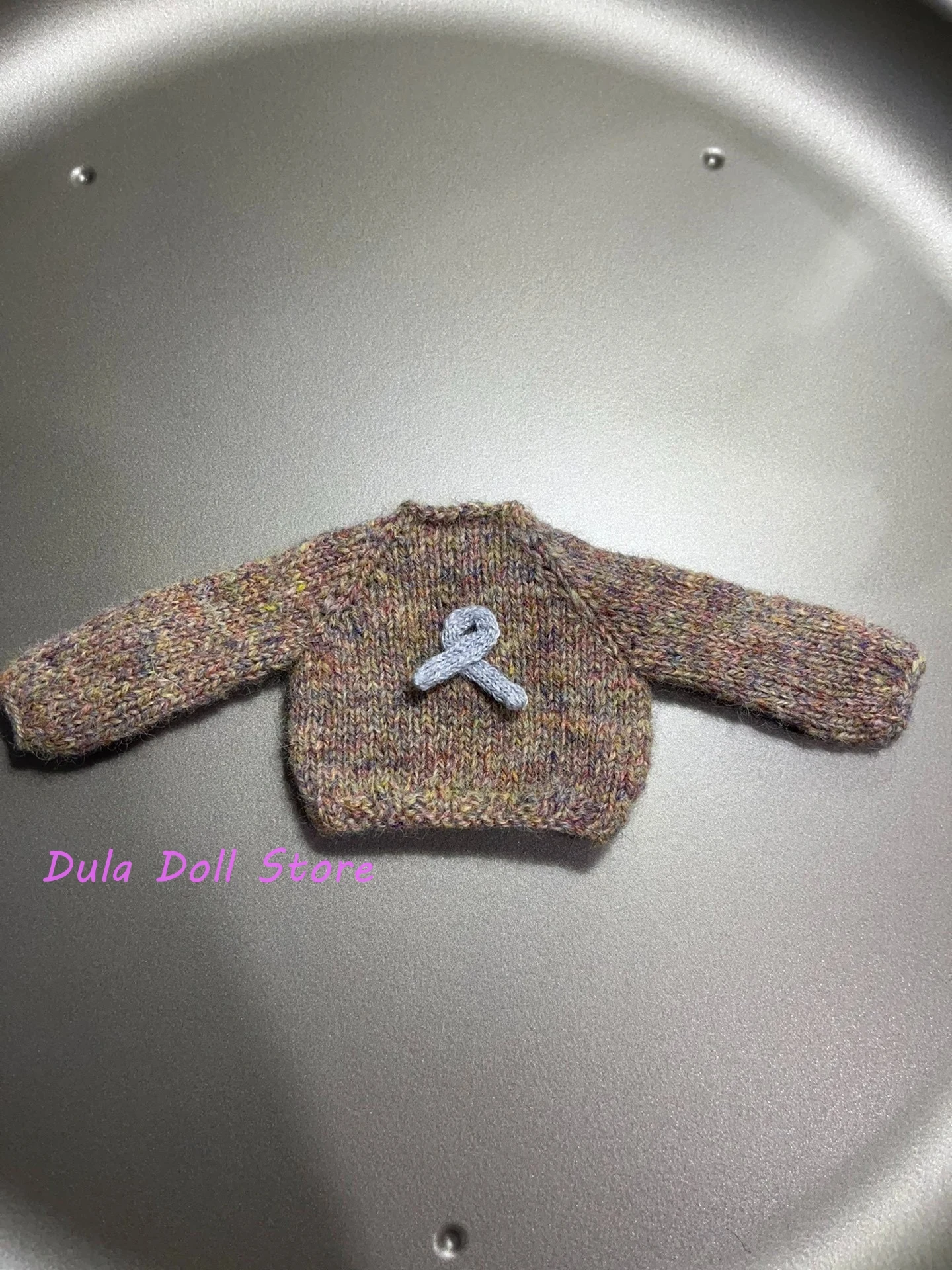 Dula Doll Clothes Dress Hand-mixed color wool yarn knitted sweater for Blythe Qbaby ob24 ob22 1/6 6 points body doll #3
