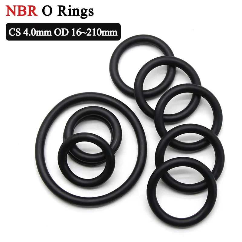 

10/50Pcs Black NBR O Ring Seal Gasket Thickness CS 4.0mm OD 16~210mm Nitrile Rubber Corrosion Oil Resist Round Sealing Washer