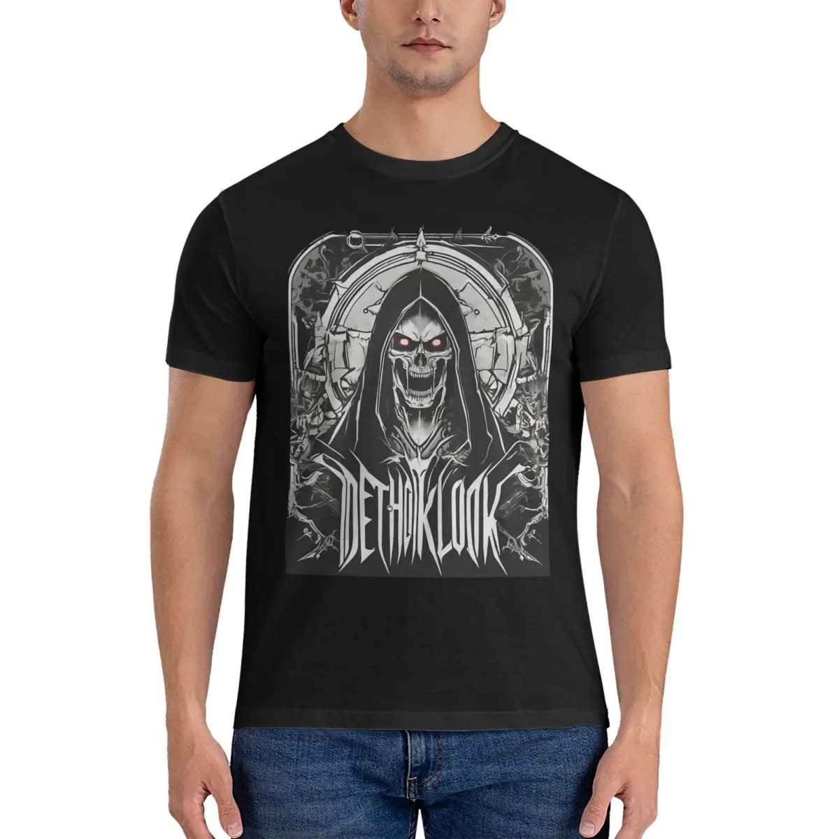 Copy Of Old Death Magic T-Shirt Men Dethklok Amazing Pure Cotton Tee Shirt O Neck Short Sleeve T Shirts Graphic Printed Tops