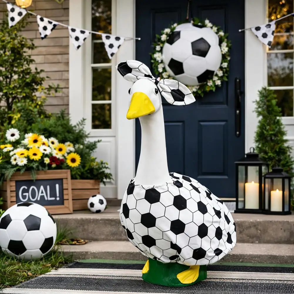 

Football Porch Goose Costumes Football Goose Outfit And Bow Costume for 23-Inch Goose Statue Outdoor Garden Yard Patio