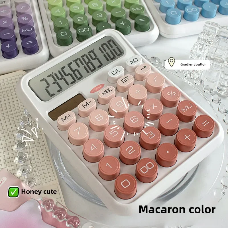 Gradation Candy Portable Calculators Large Display Mechanical Dot Keyboard Back To School Supplies Students/Finance Stationery