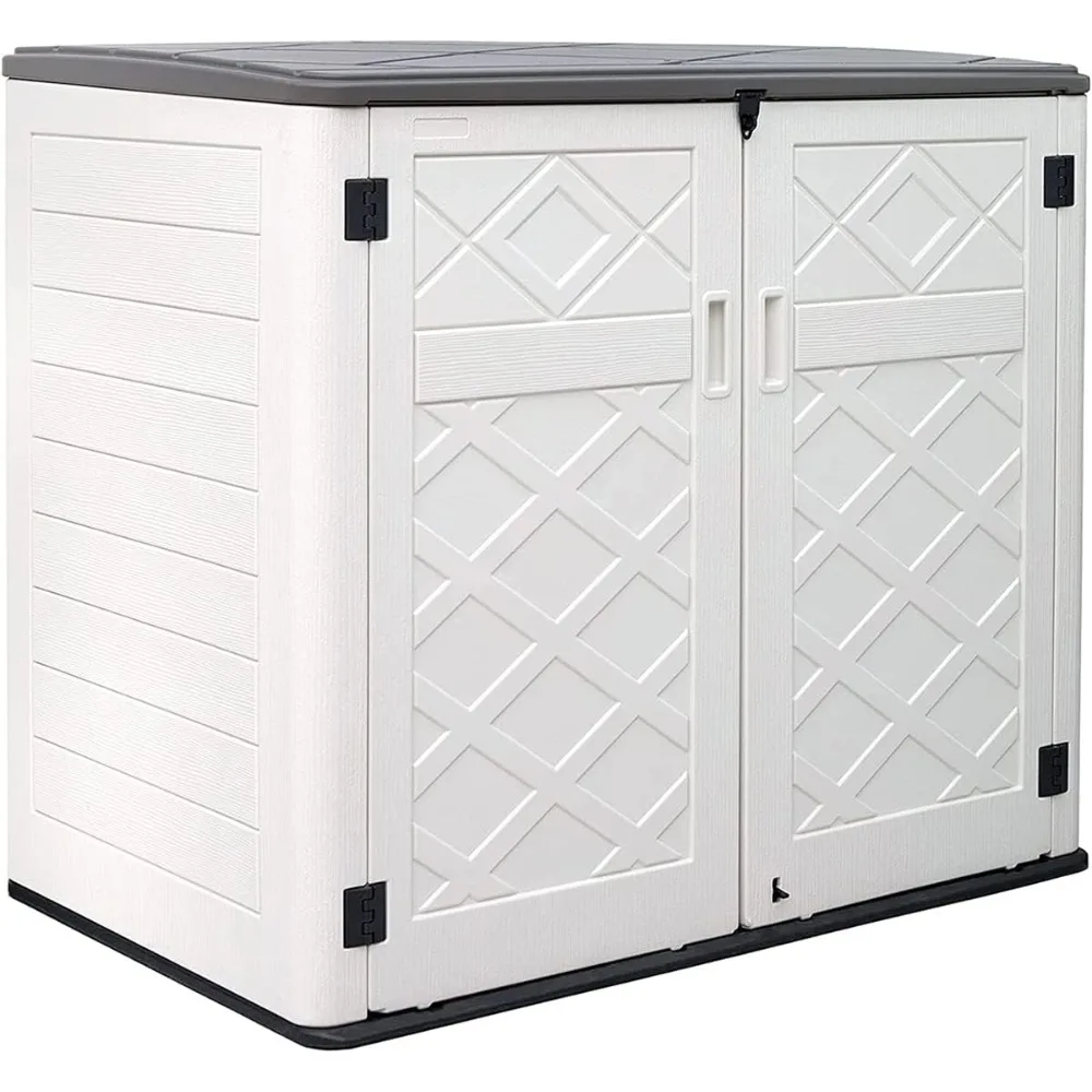 Larger Outdoor Storage Shed Weather Resistance, Horizontal Outdoor Storage Box Waterproof for Garden, Patios, Backyards