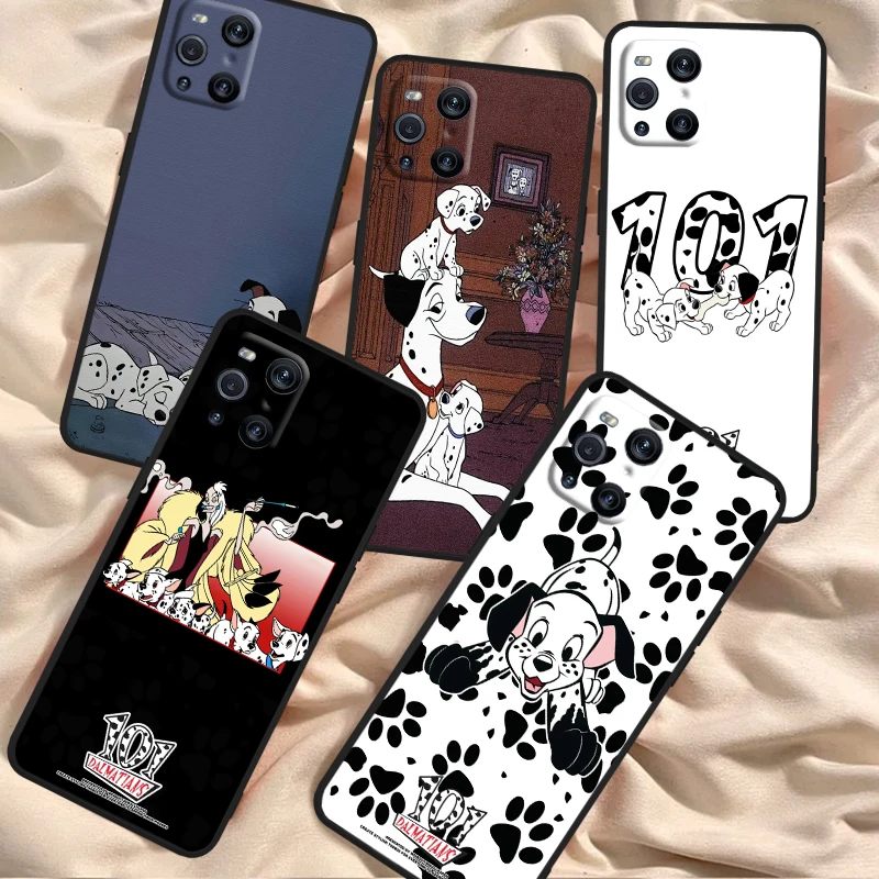 101 Spotted Dog Disney Cartoon For OPPO Find X6 X5 X3 A54S A5 A94 A16 A53S A57 A74 A72 A98 A78 A96 A9 5G Black Cover Phone Case