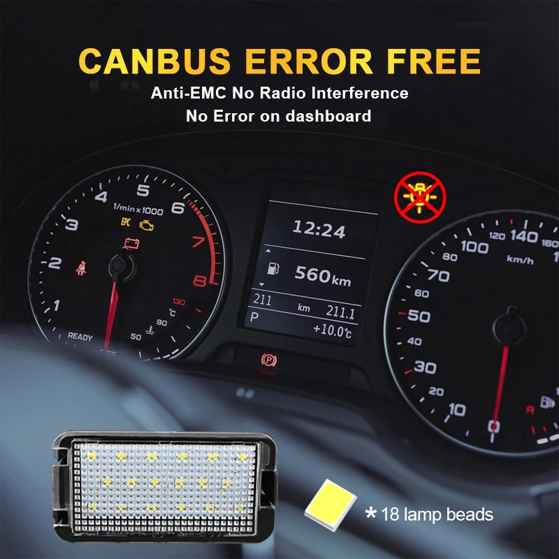 2 قطعة خالية من الأخطاء LED رقم لوحة ترخيص أضواء Canbus لمقعد إيبيزا 6L أروسا ألتيا قرطبة MK1 MK2 ليون 1 متر توليدو 5P 2004-2009