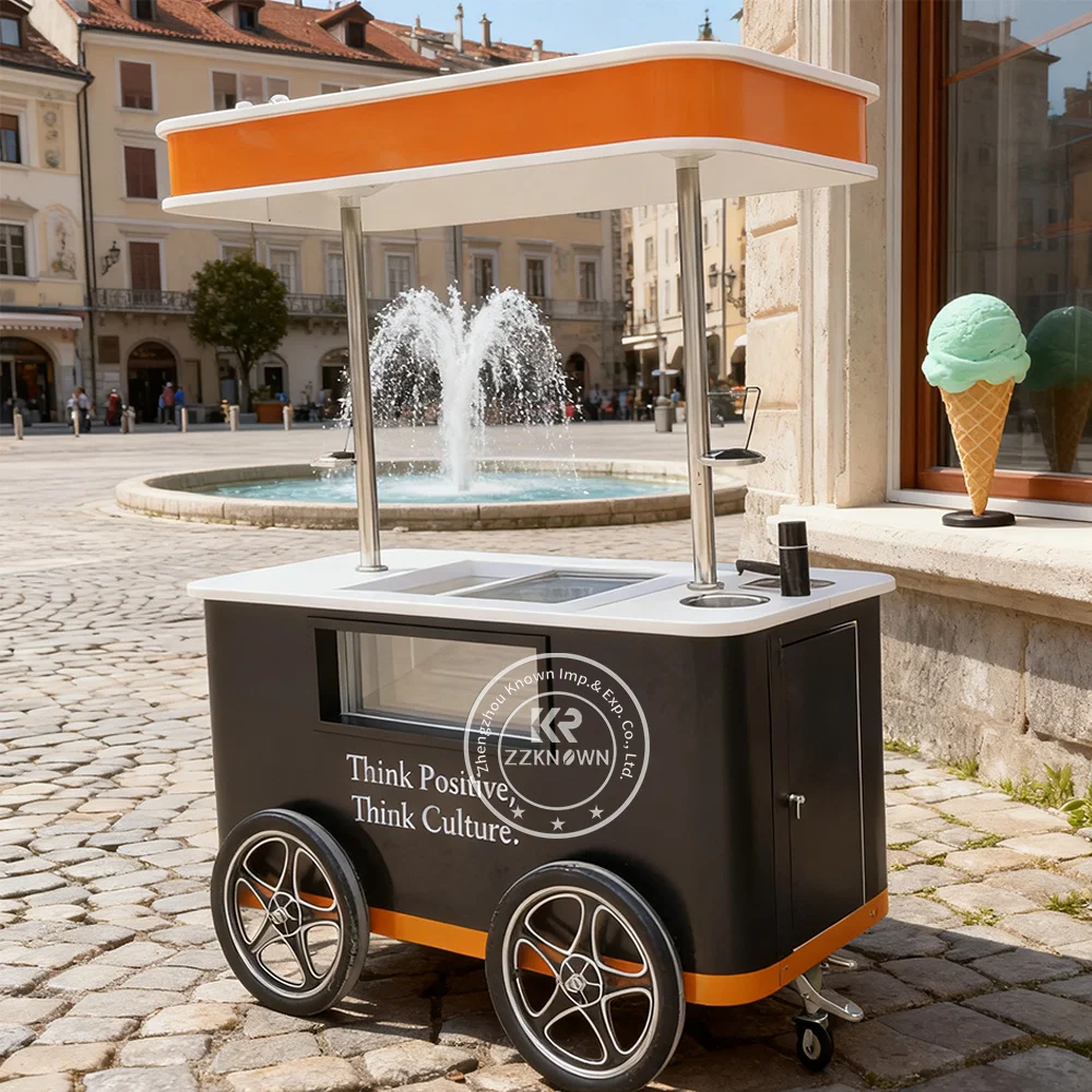 

Customized China Manufacture Street Waffle Carts Trailer Mobile Shawarma Tuk Tuk Hand Push Hot Dog Food Cart for Sale