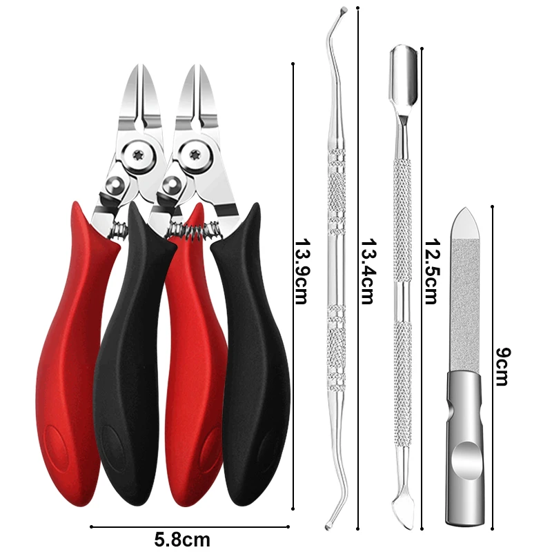 4Pcs Toenail Clippers Set for Ingrown Thick Toenails Nail Clippers Set Professional Heavy Duty Toenail Clippers