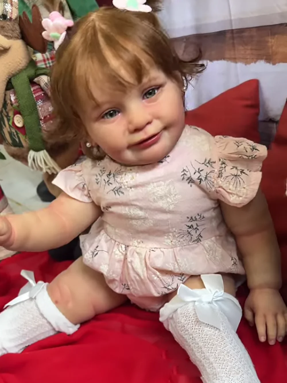 26Inch Handmade Real Looking Toddle Baby Girl Reborn Zoe with 3D Skin Visible Veins Lifrlike Smile Face Baby Dolls Gift for Xmas