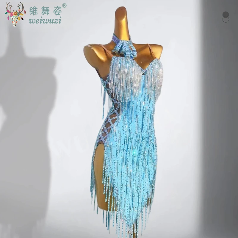 

Latin Dance High-end Performance Dress Customized Sexy Backless Fringe Dresses for Adults Tango Samba Rumba Competition Outfit
