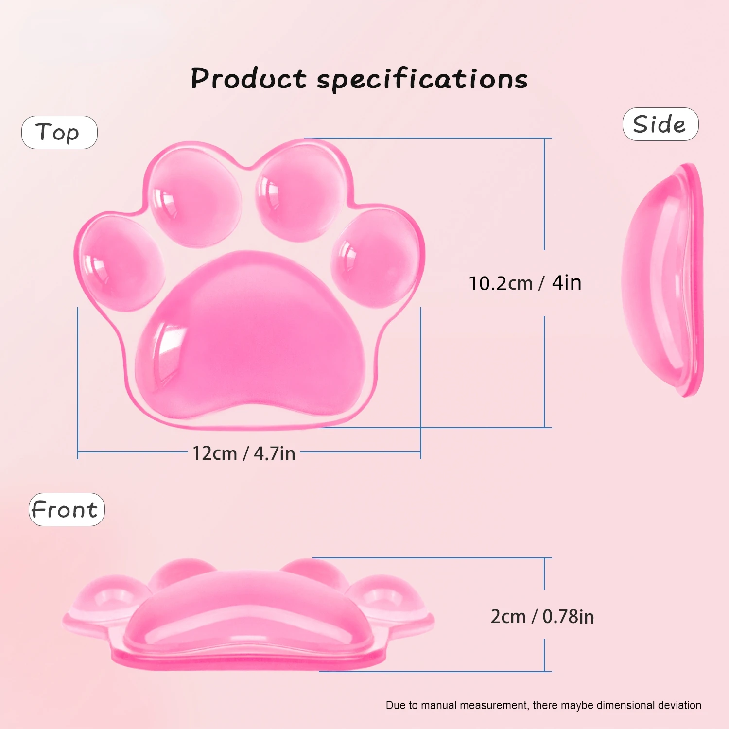 Cat Paw Cute Mouse Wrist Support Pad Comfortable Soft Wrist Rest Hand Pillow Pain Relief Non-Slip Base Home Office Silicon Pad