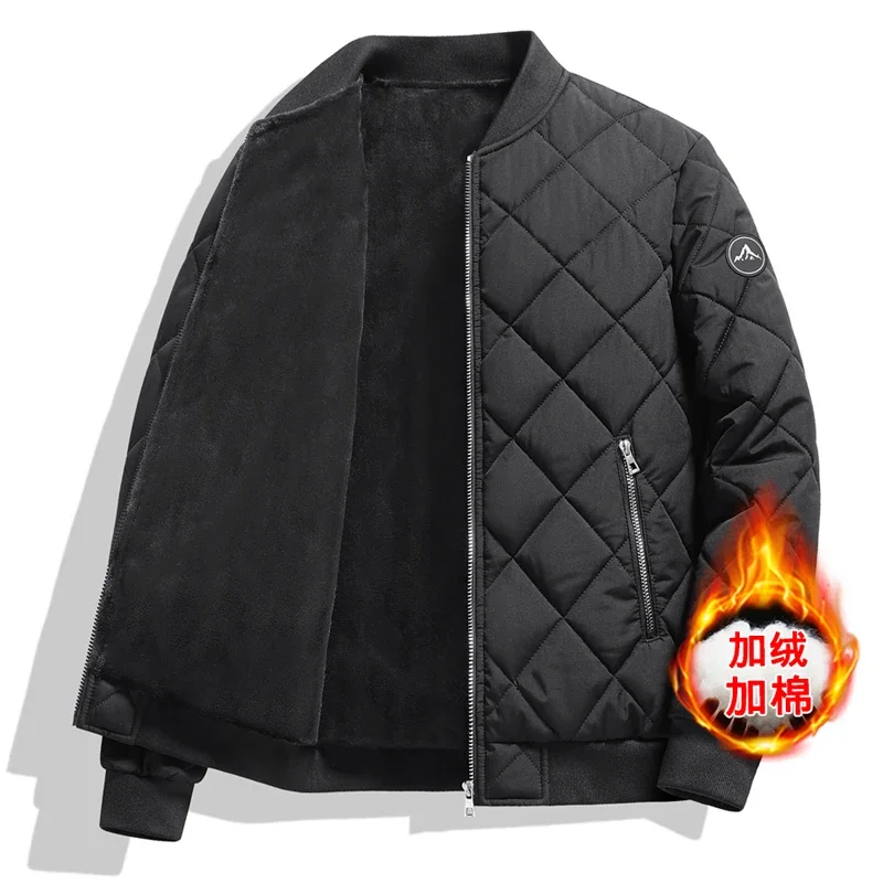 Inverno grosso jaqueta de lã dos homens causal algodão acolchoado jaqueta engrossar velo casacos quentes masculino streetwear acolchoado jaquetas 8xl casaco