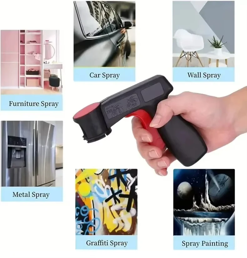 1 Pcs Plastic Portable Spray Paint Handle, Universal Reusable Car Color Changing Film Pasting Self Spraying Hand Spray Gun