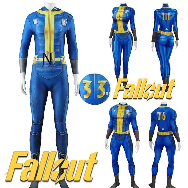 Fall Lucy Costume Cosplay Outfit Vault 33 Female Survivor Suit Vault 76 Jumpsuit Vault 111 Halloween Party Women Men New Arrival