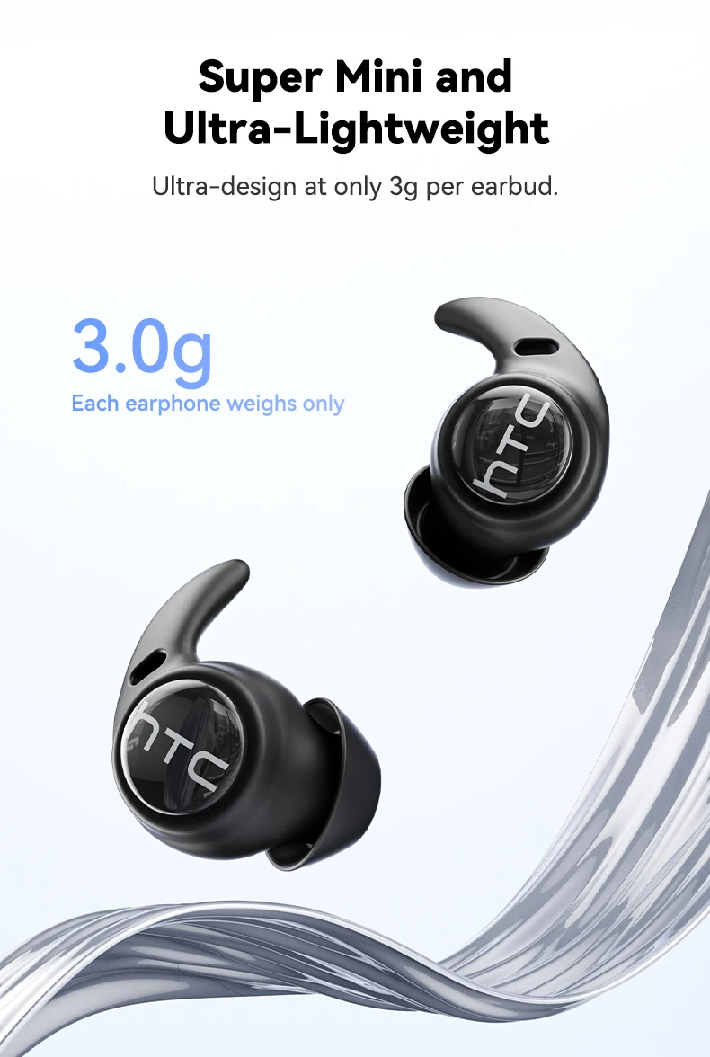 HTC NE76 Kabellose Bluetooth-Kopfhörer TWS In-Ear-Ohrhörer Bluetooth 5.4 Mikrofon IPX5 Wasserdicht Sport-Ohrhörer für iOS Android – Detail 5
