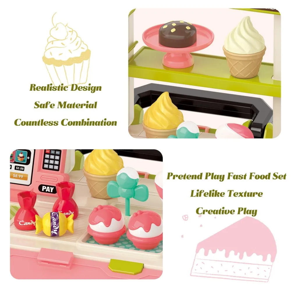 Mini jouet de cuisine réaliste en plein air, ensemble de jeu de magasin de desserts, barbecue Portable, cuisine de Camping, maison de jeu pour garçon et fille