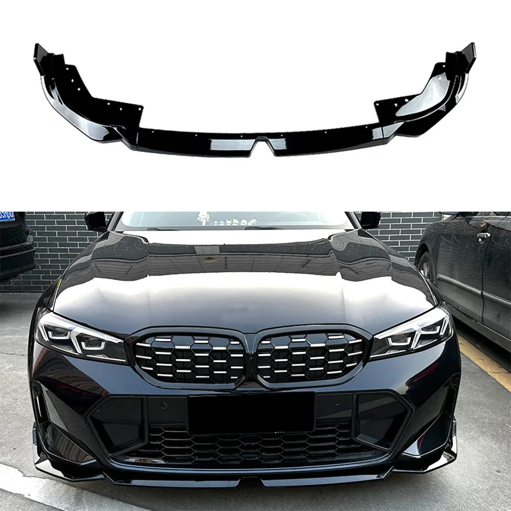 Car Front Bumper Lip Spoiler For BMW 3 Series G20 LCI M Sport 320i 325i 2022 2023+ Front Bumper Protector Lower Blade Splitter