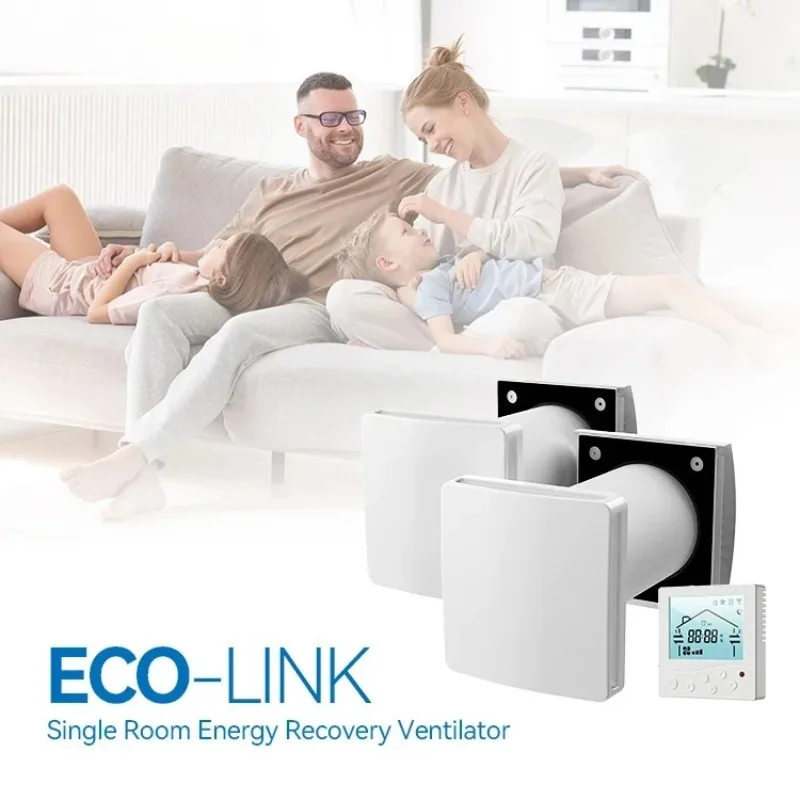 Premium LCD Display Heat Recovery with App Control Energy Star Equivalent ERV System Study Bathroom Hotel Room