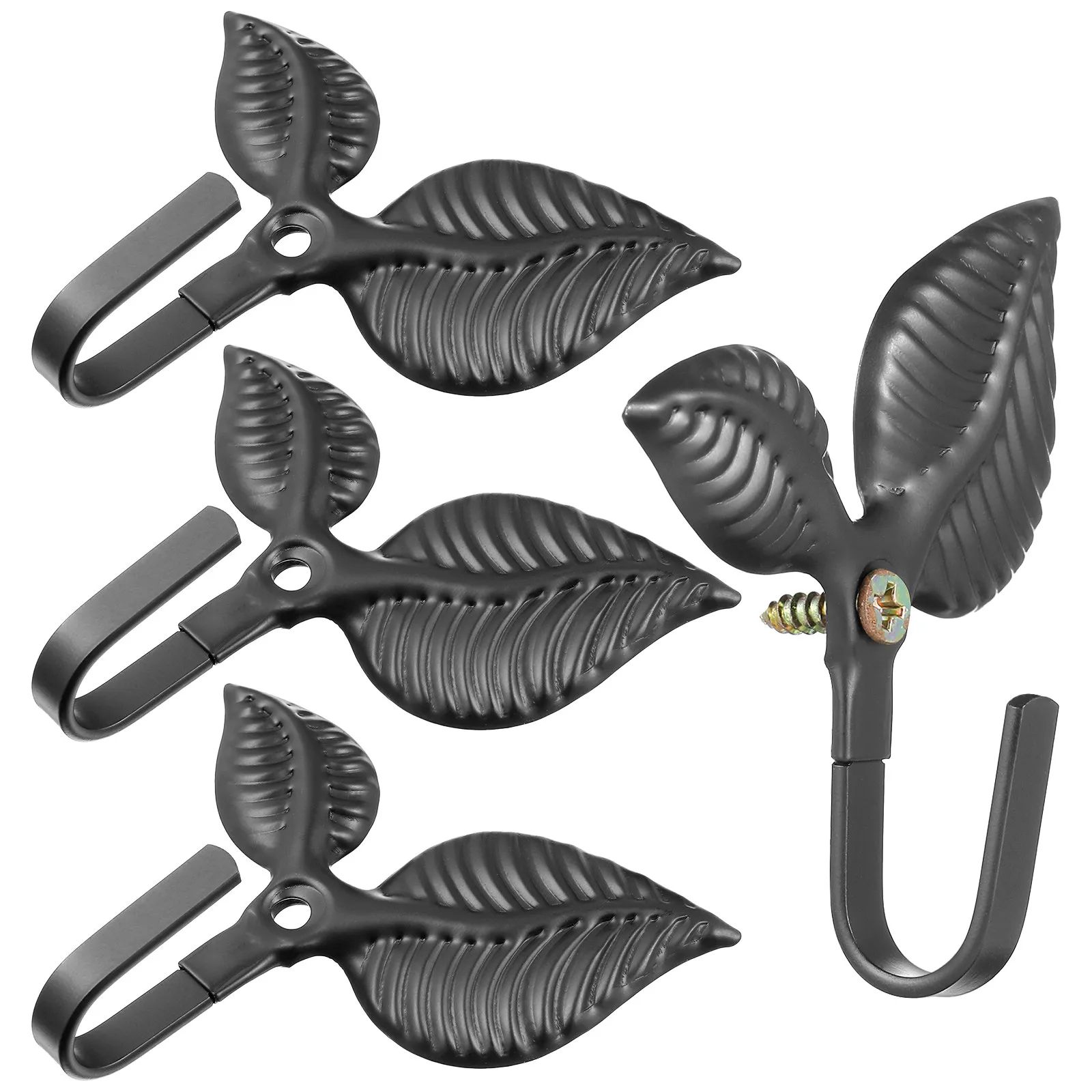 4Pcs Rustic Wrought Wall Hooks Decorative Vintage Coat Hooks Wall Mounted Heavy Duty for Living Room Bedroom