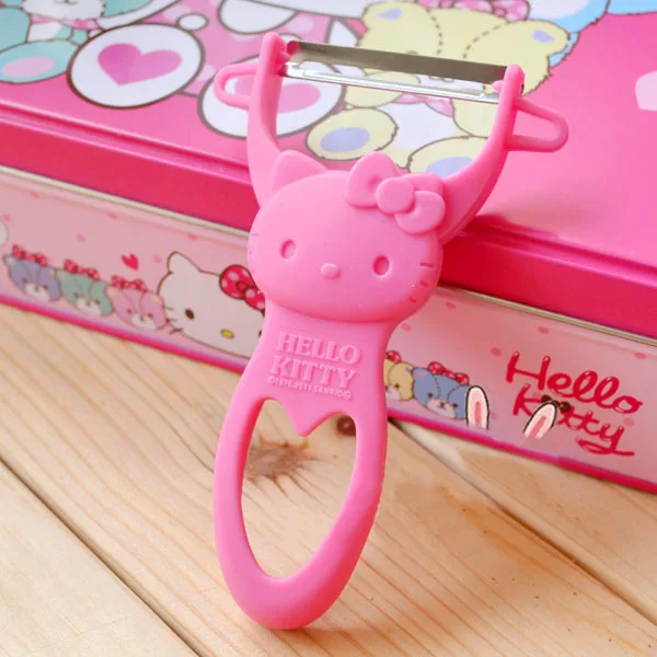 Zestaw nóż do owoców Hello Kitty Sanrio Action figurka zabawka ceramika nóż do parowania wielofunkcyjne przybory kuchenne przenośne Mini noże