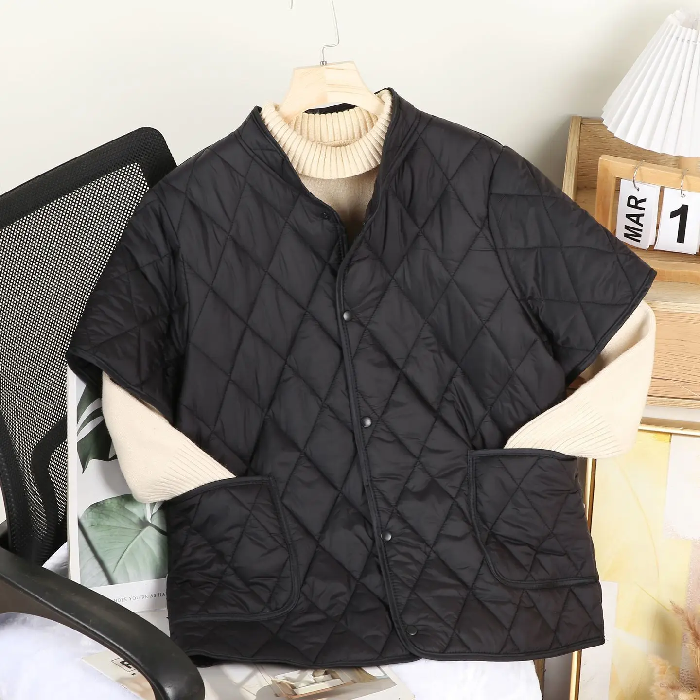 

Мужская хлопковая куртка с воротником-стойкой на пуговицах, с утеплением и защитой плеч, повседневная, из нейлоновой ткани