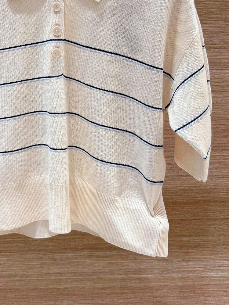 春シーズン レディース ニットセーター ストライプ アカデミック スレ トップ ハイエンド ヨーロッパ ファッション ホーム サウス オイル