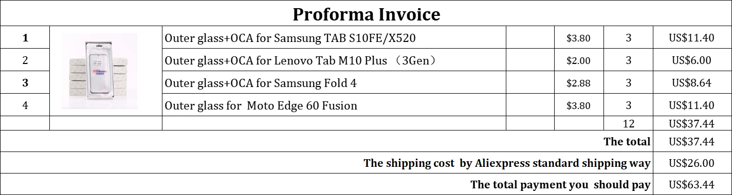 LCD-Bildschirmglas für Samsung Tab