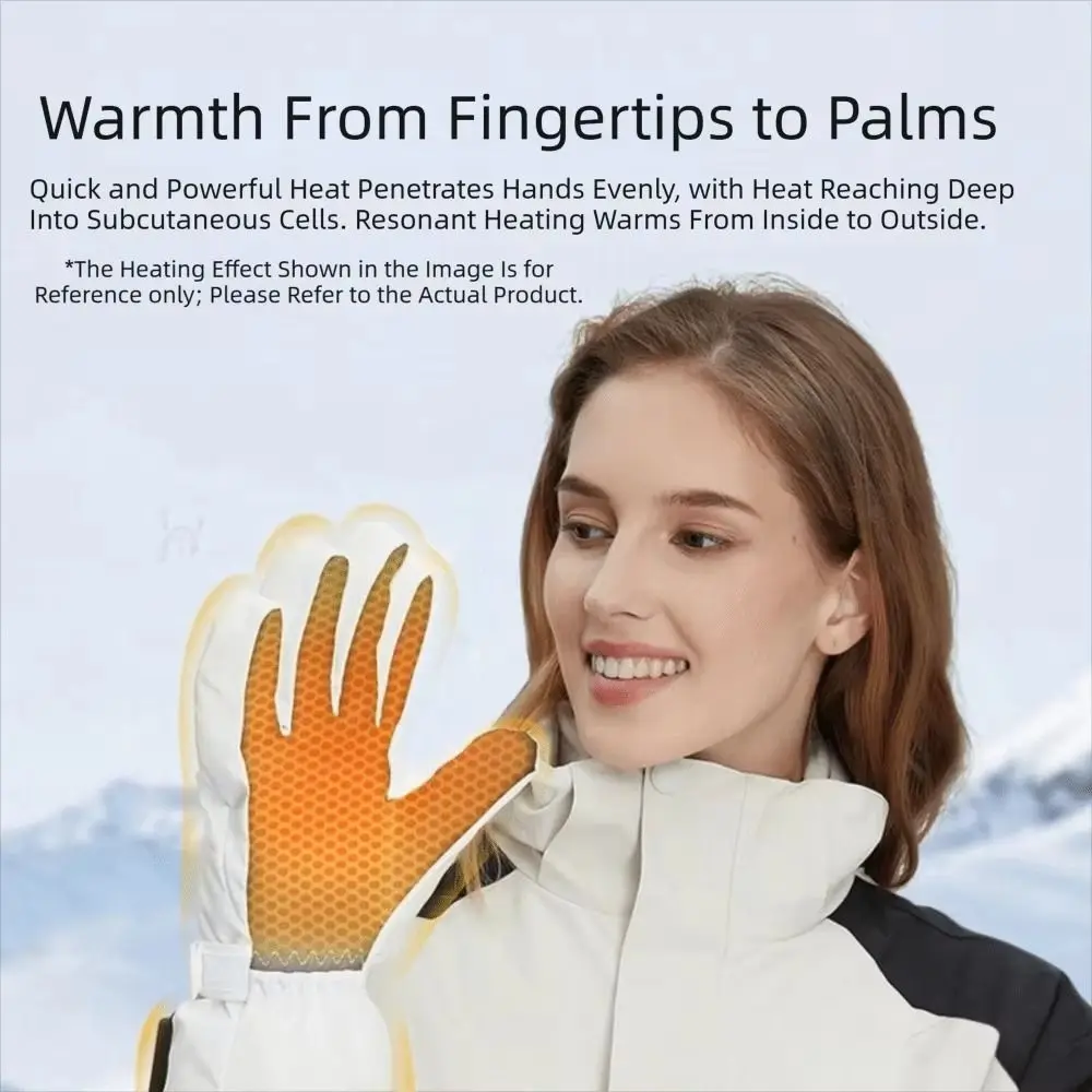 Windproof Electric Heated Gloves Thickening And Velvet Cold-Proof Heating Thermal Mitten Adjustable 3 Heating Levels