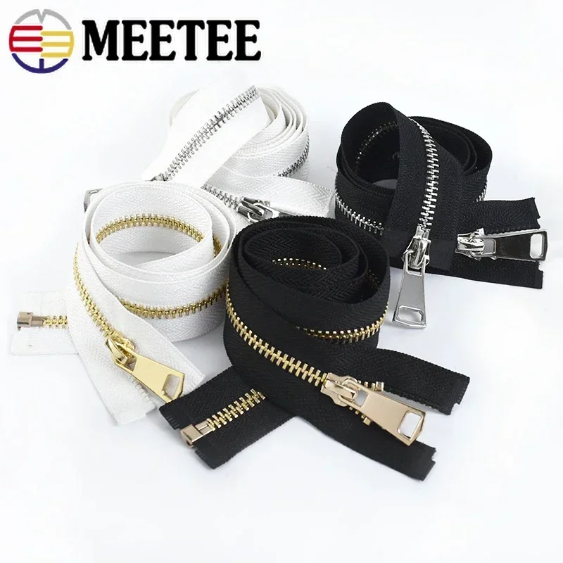 1Pc 5# 60-150cm Double Sliders Metal Zipper For Sewing Jacket Coat Zippers Down Zips Repair Kit Replacement DIY Accessories