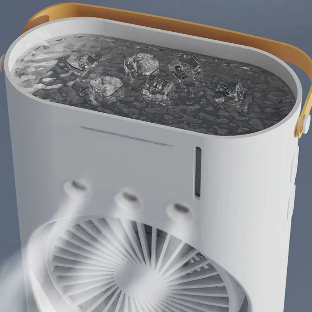Ambientebeleuchtung 3-in-1-Klimaanlage, tragbarer Luftkühler mit zwei Köpfen, Tischventilator, geräuscharm, LED-Nachtlicht, für den Innenbereich – Detail 9