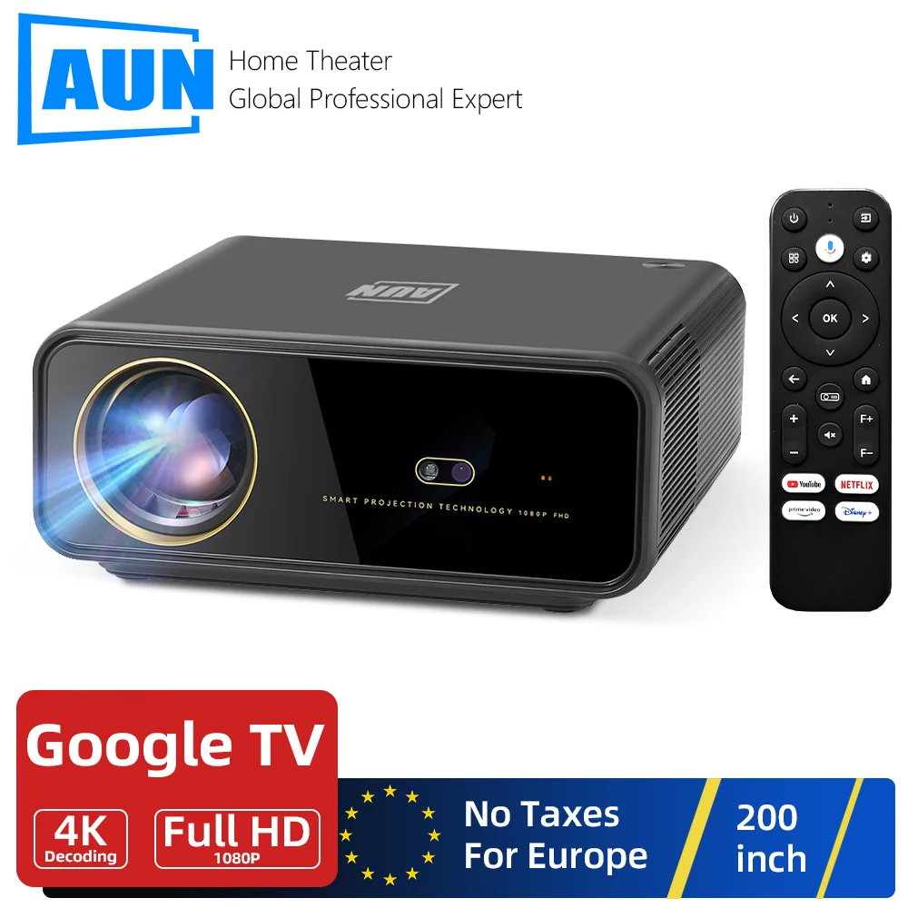 

AUN U001 Projector Genuine Android 11 TV Full HD 1920x1080P 4K Decode WIFI Movie Theater 3D Electric Focus Smart LED Home Cinema